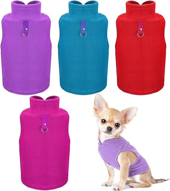  4-Pack Dog Fleece Vest for Small Dogs
