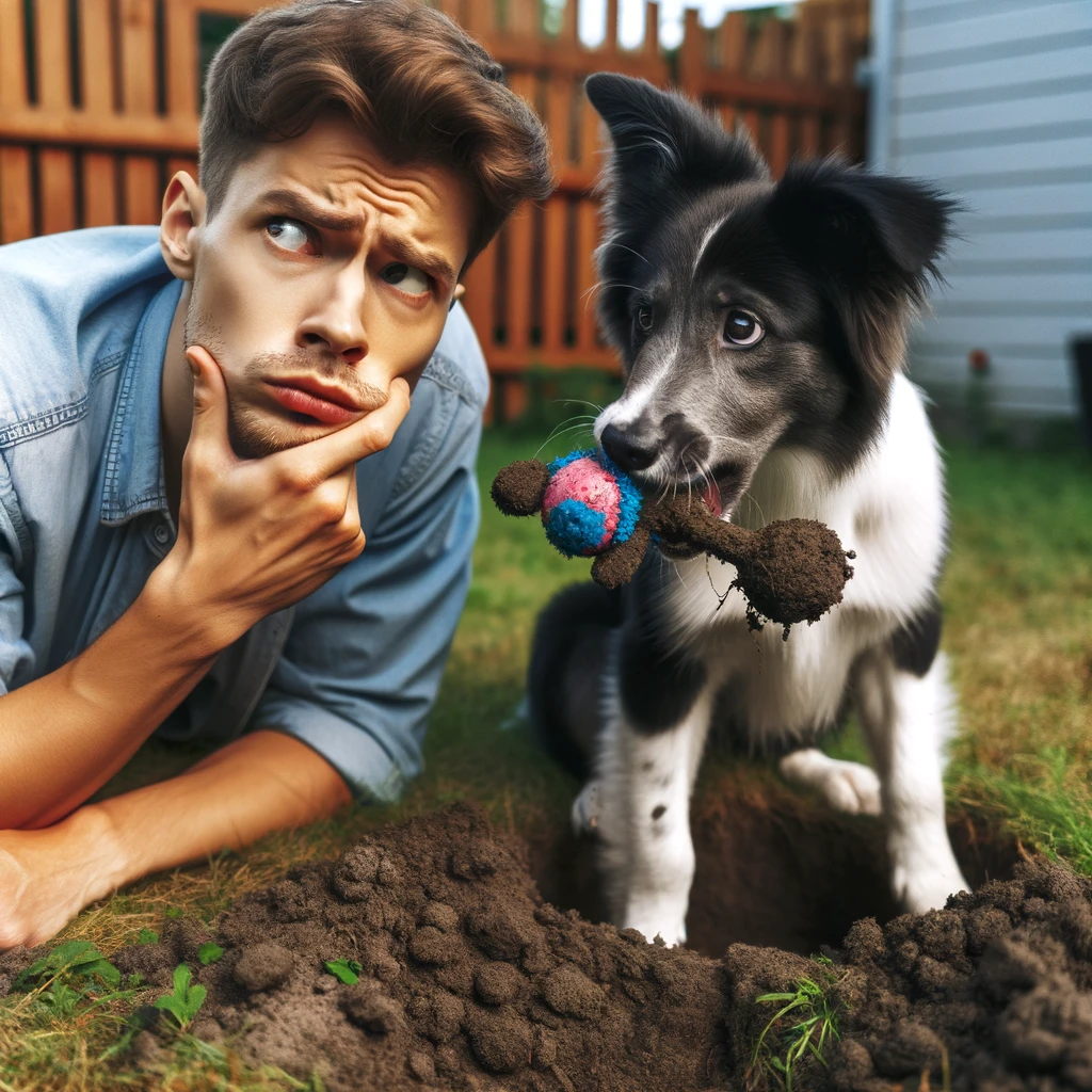 Why is my dog whining and bury his stuff ?