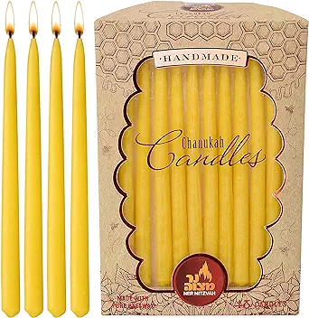 Beeswax Chanukah Candles by Ner Mitzvah